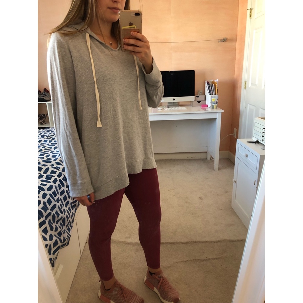 Gray Oversized Hooded Sweatshirt from Loft